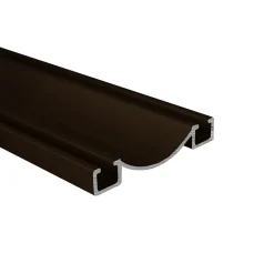 Rail bas alu pour placard coulissant - 3000mm - Taupe brun