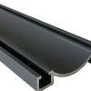 Rail bas alu pour placard coulissant - 2000mm - Gris ardoise