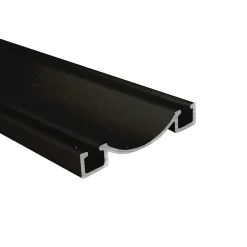 Rail bas alu pour placard coulissant - 3000mm - Laqué noir