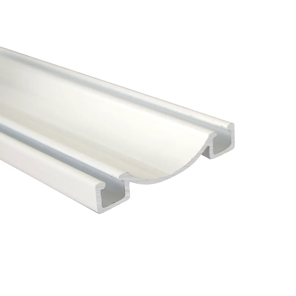 Rail bas alu pour placard coulissant - 3000mm - Laqué blanc