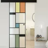 Rail coulissant alu finition noire pour porte coulissante en verre - 8mm - longueur 2000 mm - AURYS NORMANDIE