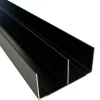 Rail haut alu pour placard coulissant - 3000mm - Laqué noir mat