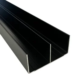 Rail haut alu pour placard coulissant - 3000mm - Laqué noir mat