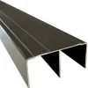 Rail haut alu pour placard coulissant - 2000mm - Taupe brun