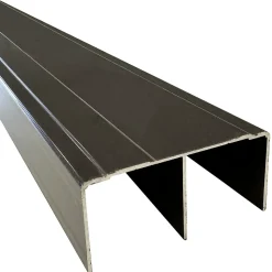 Rail haut alu pour placard coulissant - 2000mm - Taupe brun