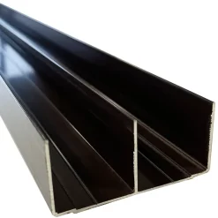 Rail haut alu pour placard coulissant - 2000mm - Taupe brun