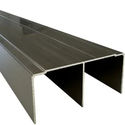 Rail haut alu pour placard coulissant - 3000mm - Inox Brossé