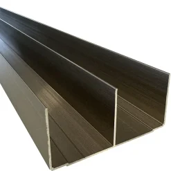 Rail haut alu pour placard coulissant - 3000mm - Inox Brossé