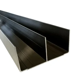 Rail haut alu pour placard coulissant - 2000mm - Poli Bronze