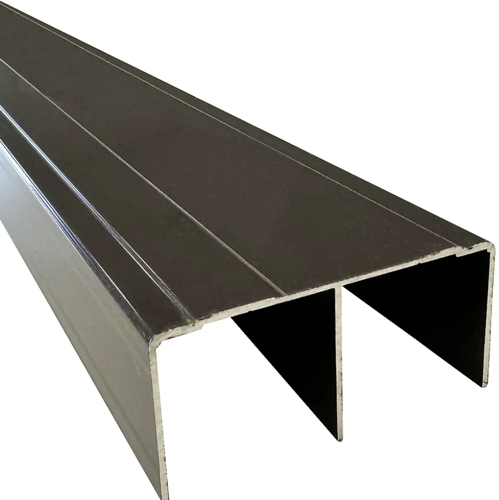 Rail haut alu pour placard coulissant - 3000mm - Taupe brun