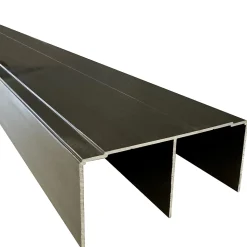 Rail haut alu pour placard coulissant - 3000mm - Poli Bronze
