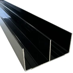 Rail haut alu pour placard coulissant - 3000mm - Laqué noir