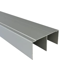 Rail haut alu pour placard coulissant - 2000mm - Anodisé argent