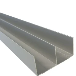 Rail haut alu pour placard coulissant - 3000mm - Anodisé argent
