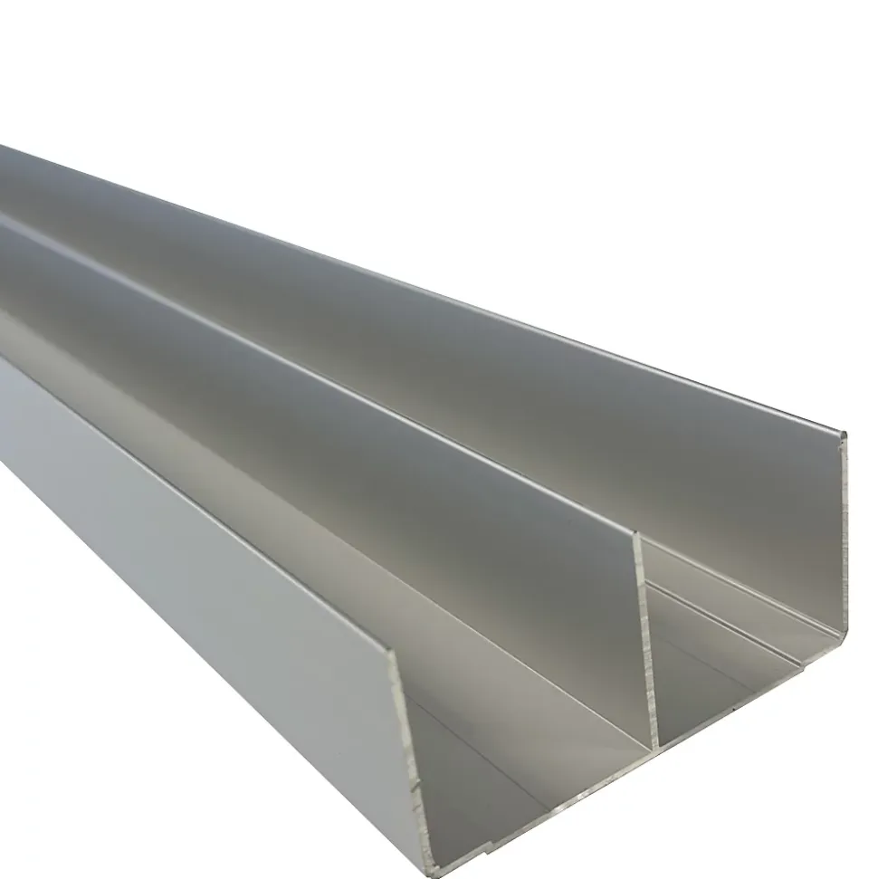Rail haut alu pour placard coulissant - 3000mm - Anodisé argent
