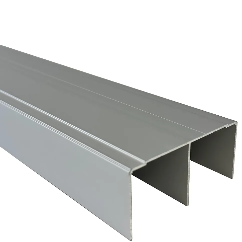 Rail haut alu pour placard coulissant - 3000mm - Anodisé argent