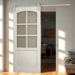 Rail porte coulissante - 2M - En applique - Porte en bois - Argent