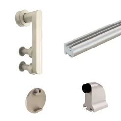 Rail porte coulissante - 2M - En applique - Porte en bois - Argent