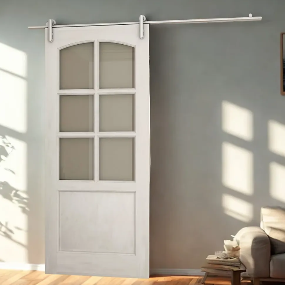 Rail porte coulissante - 2M - En applique - Porte en bois - Argent
