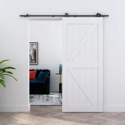 Rail porte coulissante - 2M - Apparent - Porte en bois - Noir