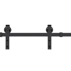 Rail porte coulissante - 2M - En applique - Porte en bois - Noir