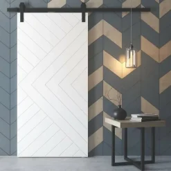 Rail porte coulissante - 2M - En applique - Porte en bois - Noir