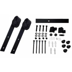 Rail porte coulissante - 2M - En applique - Porte en bois - Noir