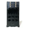 Range bouteilles avec coffre en bois de sapin et MDF - L.43 x H.100 cm - Noir - CAVINA