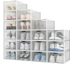 Range chaussure - Boites à chaussures - Blanc et transparent - Lot de 18