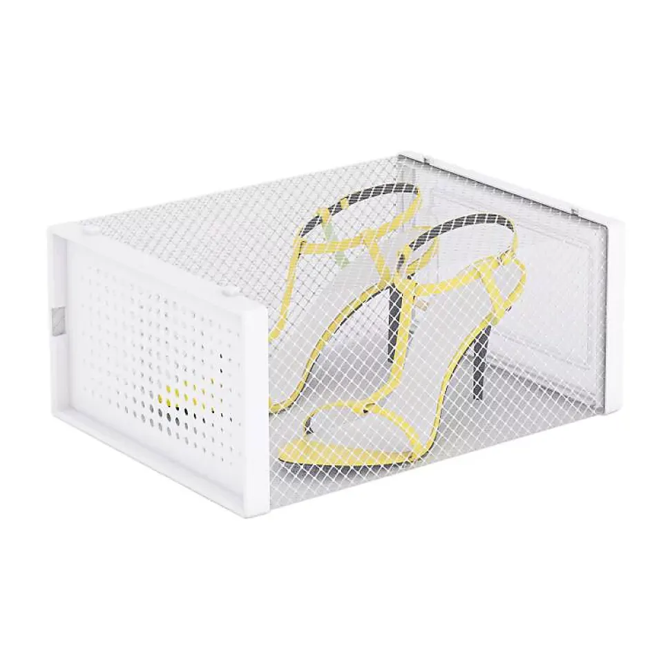 Range chaussure - Boites à chaussures - Moyen format - Blanc transparent - Lot de 12