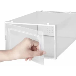 Range chaussure - Boites à chaussures - Moyen format - Blanc transparent - Lot de 12