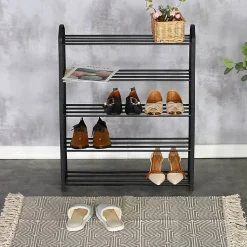 Range chaussures - 5 niveaux - Noir - 15 paires