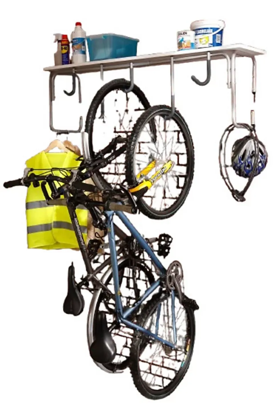Range vélos mural Mottez capacité 5 vélos L.130 x H. 65 cm