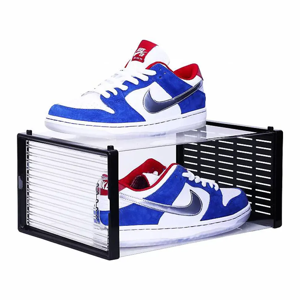 Rangement à chaussure - Boite à chaussures - Noires et transparentes crystal - Lot de 12