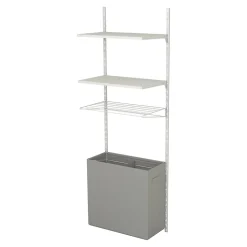 Rangement buanderie 3 colonnes avec penderie et 2 étandoirs H. 200 x L. 198 x P. 40 cm