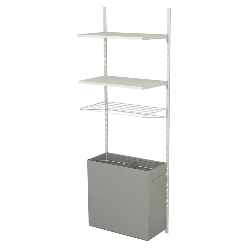 Rangement buanderie 3 colonnes avec penderie et 2 étandoirs H. 200 x L. 198 x P. 40 cm