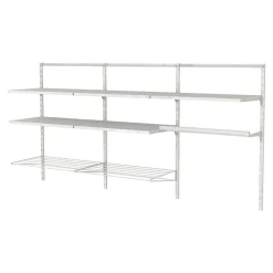 Rangement buanderie 2 colonnes avec penderie et 2 étendoirs H. 200 x L. 132 x P. 40 cm