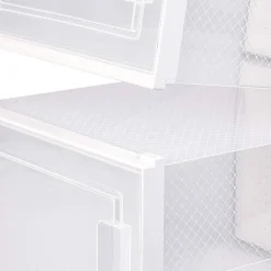 Rangement chaussures - Boites à chaussures - Grand format - Blanc et transparent - Lot de 12