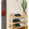 Rangement chaussures en pin naturel Étagère 3 niveaux
