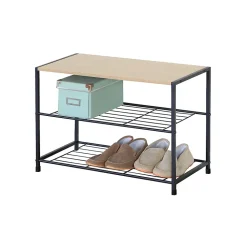 Rangement de Chaussures en Métal pour Entrée avec 3 Etagères