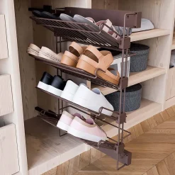 Rangement de chaussures latéral extractible Moka Montage côté droit