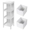 Rangement de Salle de Bain 2 Tiroirs L89 cm - Blanc