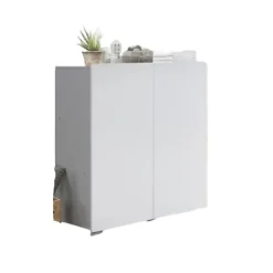 Rangement double portes TINY 100x120 cm Coloris blanc Design moderne