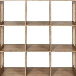 Rangement modulable cannage et bois Bali 9 cases