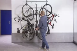 Rangement mural coulissant pour 5 vélos L. 119 cm Mottez acier