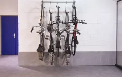 Rangement mural coulissant pour 5 vélos L. 119 cm Mottez acier