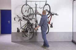 Rangement mural coulissant pour 5 vélos L. 119 cm Mottez acier