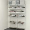 Rangement ouvert mural 2 colonnes avec 2 paniers, 2 tablettes filaires et 2 range bouteilles H. 200 x L. 132 x P. 40 cm