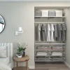 Rangement ouvert mural 2 colonnes avec penderie et 6 paniers H.200 x L.132 x P.40 cm