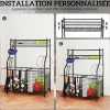 Rangement pour équipements sportifs - support de rangement pour ballon - multi-rangement - métal noir